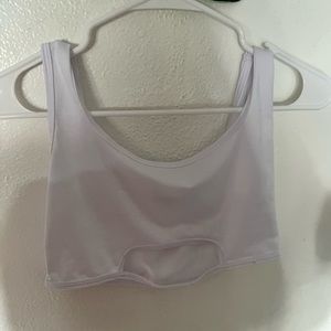 White cutout crop top